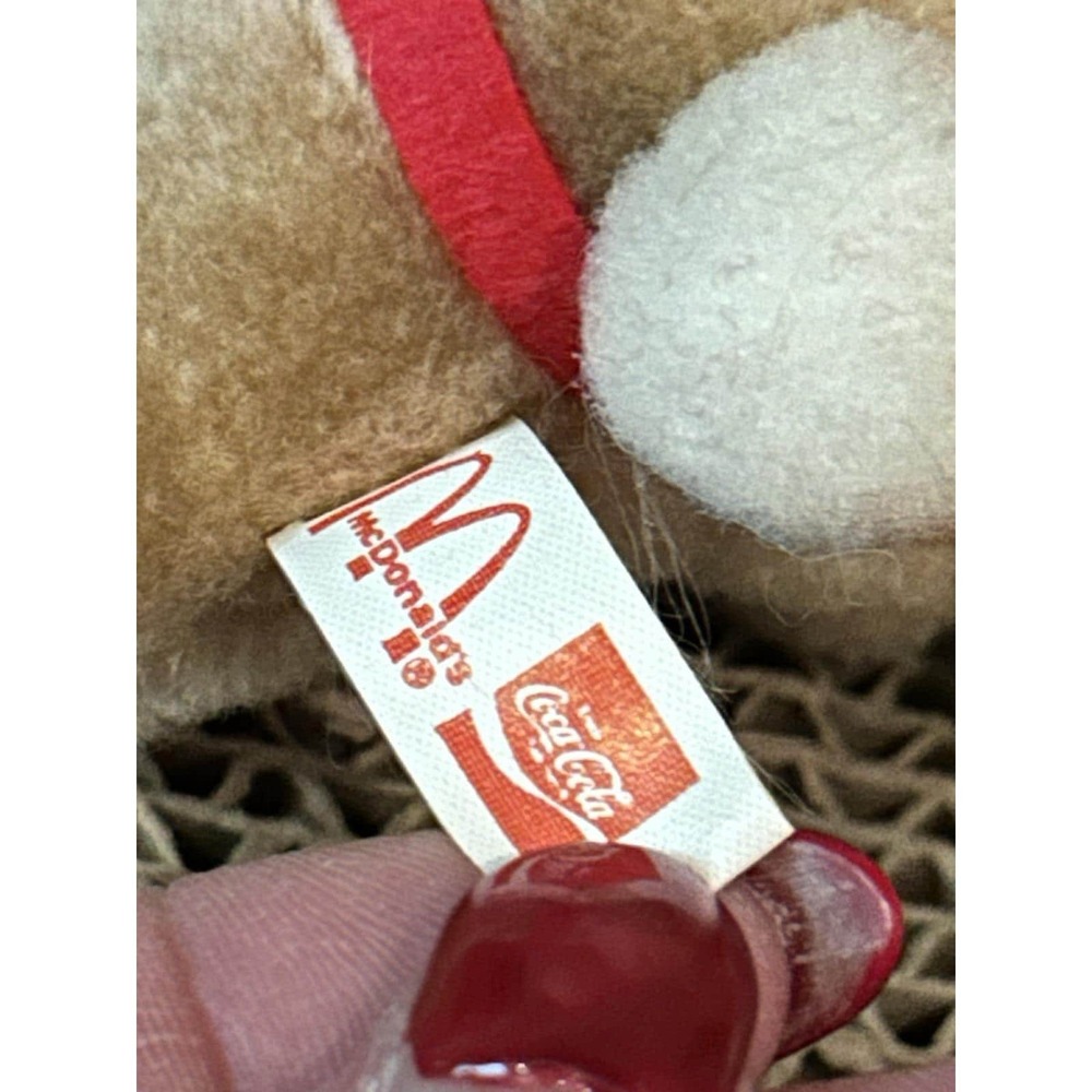 Vintage 1985 McDonalds Coca Cola Plush Reindeer Christmas Tree Ornament Lot Of 3 - Picture 8 of 8
